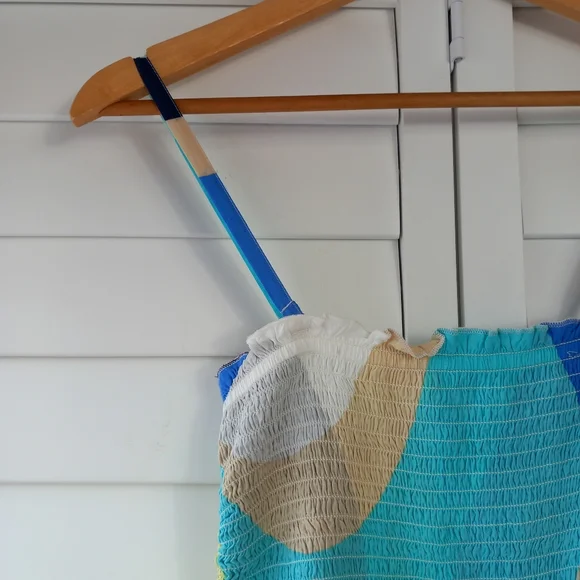 M&S Collection Beach Dress Turquoise Size 8 Removable Straps Holiday Cruise BNWT - Picture 2 of 13